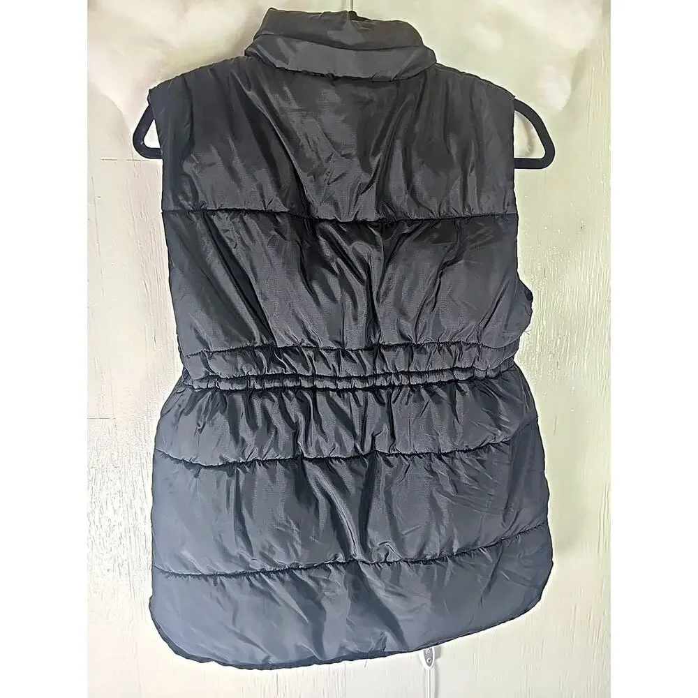 H&M Quilted Puffer Vest Girls Youth 12-14 Black Winter School Ski Snowboarding